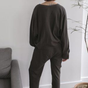 Lauren Manoogian Cotton Cashmere Sweat Set in Carbon - Small/Size 1